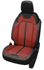 CUSTOM BLACK & RED KATZKIN LEATHER SEAT COVERS FOR FORD BRONCO FULL SIZE 4 DOOR 