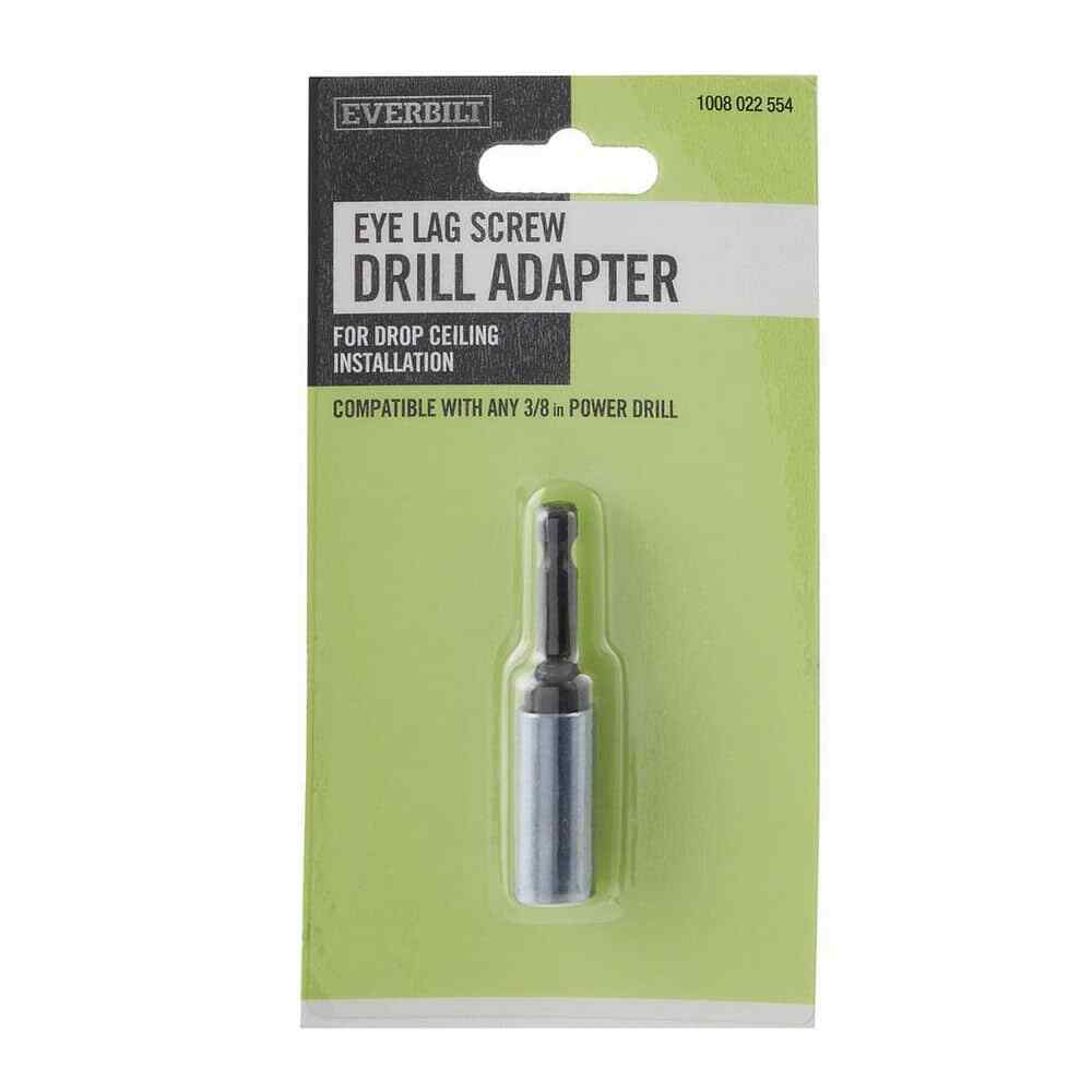 Suspend-It Eye Lag Screw Drill Adapter - Quick Installation Tool For Drop Ceiling Screws With 3/8" Drill