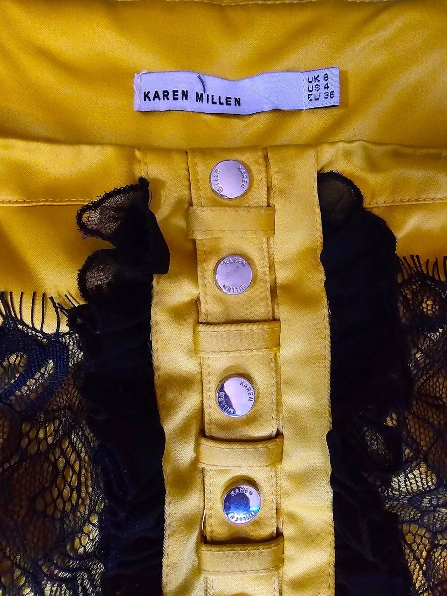 Karen Millen Yellow Lace Dress UK 8 Karen Millen Yellow Lace Dress UK 8