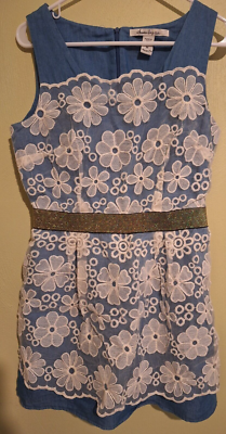 american rag denim dress American Rag Company denim western style mini dress summer sleeveless rodeo