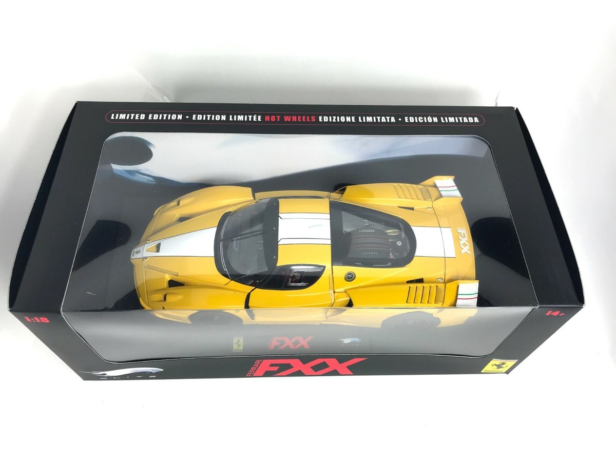 レア‼️ HOTWHEELS 1:18 FERRARI FXX 1:18 Hot Wheels Elite Ferrari FXX Yellow Limited Edition