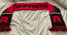 Ruffneck Branded Red and Black Knit Soccer Fan Scarf - 58" x 7"