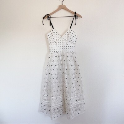 hibiscus floral guipure mini dress NWT Self Portrait Hibiscus Floral Guipure Midi Dress Size US4 (UK8) Runs  Small