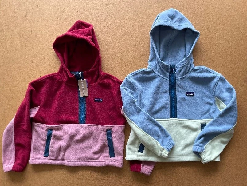 NWT Patagonia Kids' Microdini Cropped Fleece Hoody Pullover Style: 65385