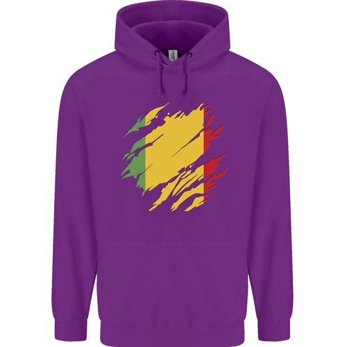 Torn Mali Flag Malian Day Football Childrens Kids Hoodie - Picture 19 of 75