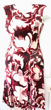NWT $159 Ann Taylor Petite 100% Rayon Cream/Maroon Princess Seam Dress Sz 0P