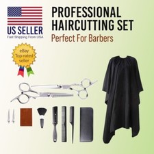 Professional Hair Cutting Scissors Set 11 Pcs Haircut Kit Barber Salon Home Hair