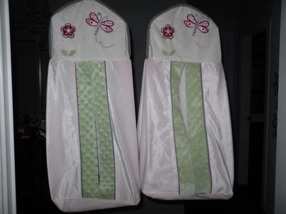 Apilador de pañales TWINS 2-Kidsline Pnk negro guinga verde libélula Ladybug flor Foto 3 de 4