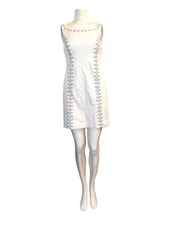 LILLY PULITZER Sleeveless Sheath Dress w appliqué White Size 2