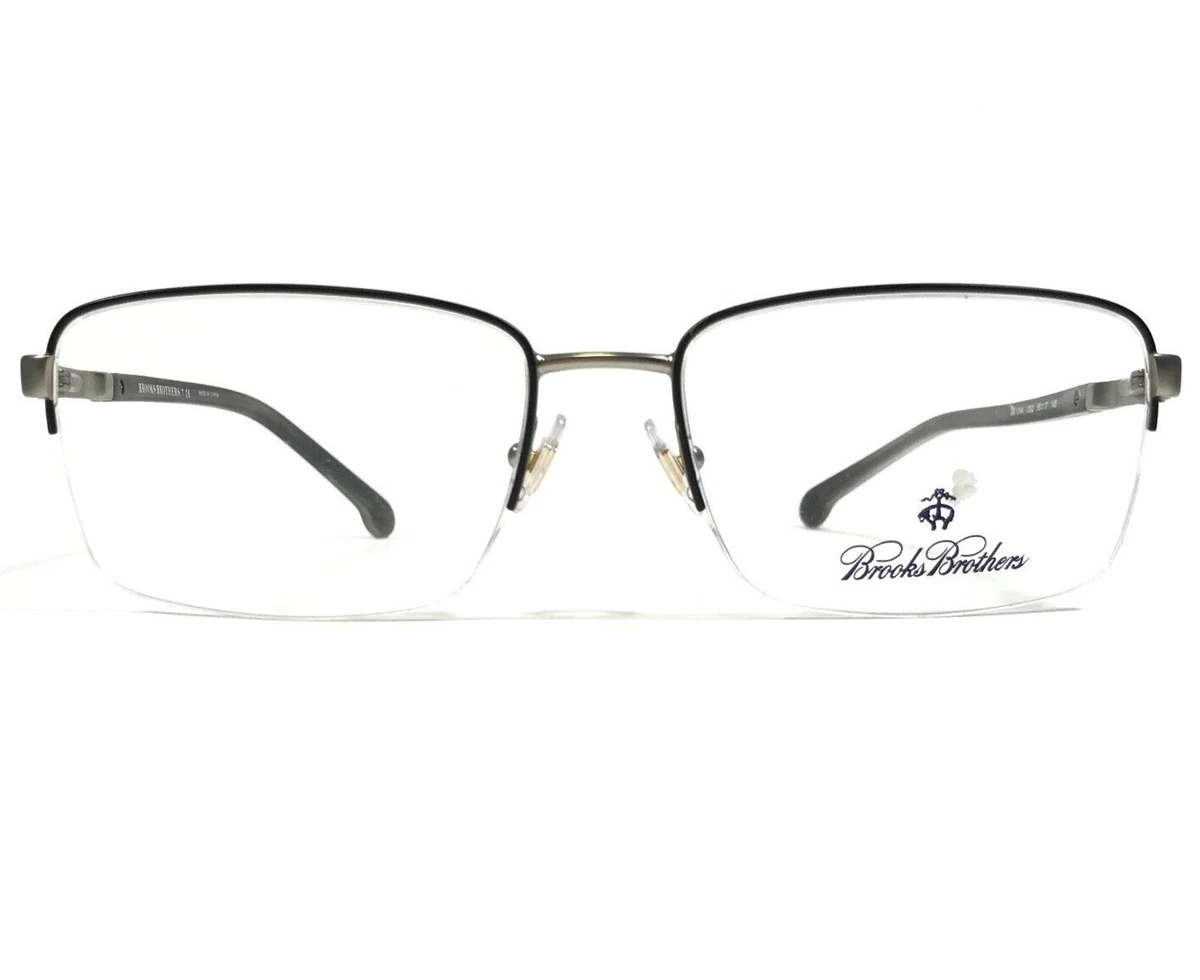 Brooks Brothers Eyeglasses Frames BB 1044 1002 Gray Square Half Rim 56 17 145