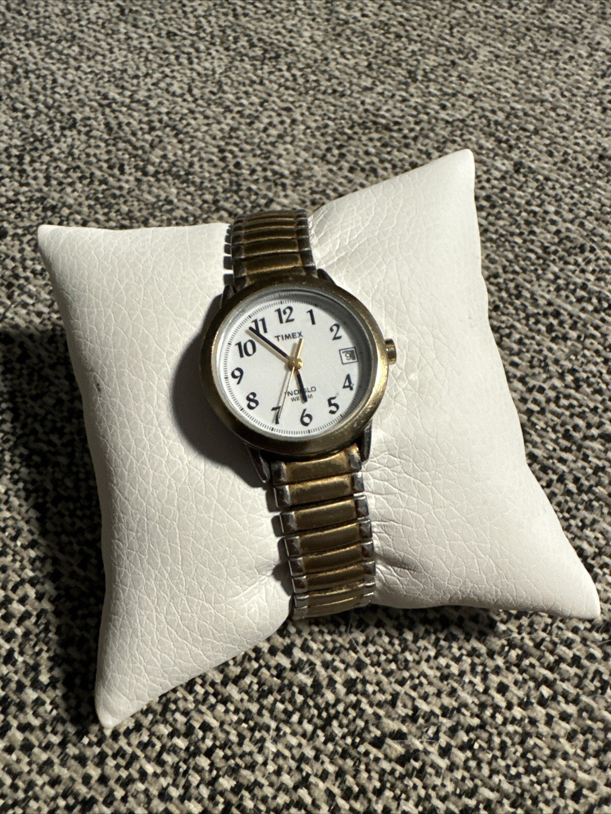 Timex Gold Silver Expansion Band Watch WR 30M with Date Display  