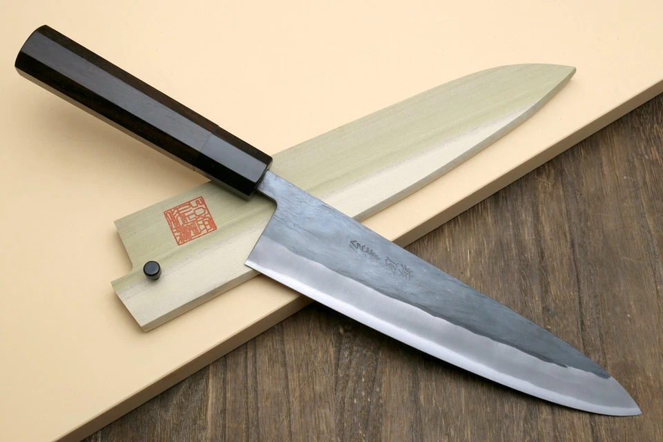 Yoshihiro Black-Forged Blue Steel #2 Stainless Clad Gyuto & Petty Chef Knife Set — 第 3/4 张图片