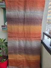 Handwoven Vintage Swedish Wool Tapestry with Fringe 1970s