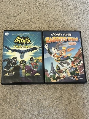 Batman vs Two-Face Looney Tunes Rabbits Run DVD Movie Lot 2 Disc Set