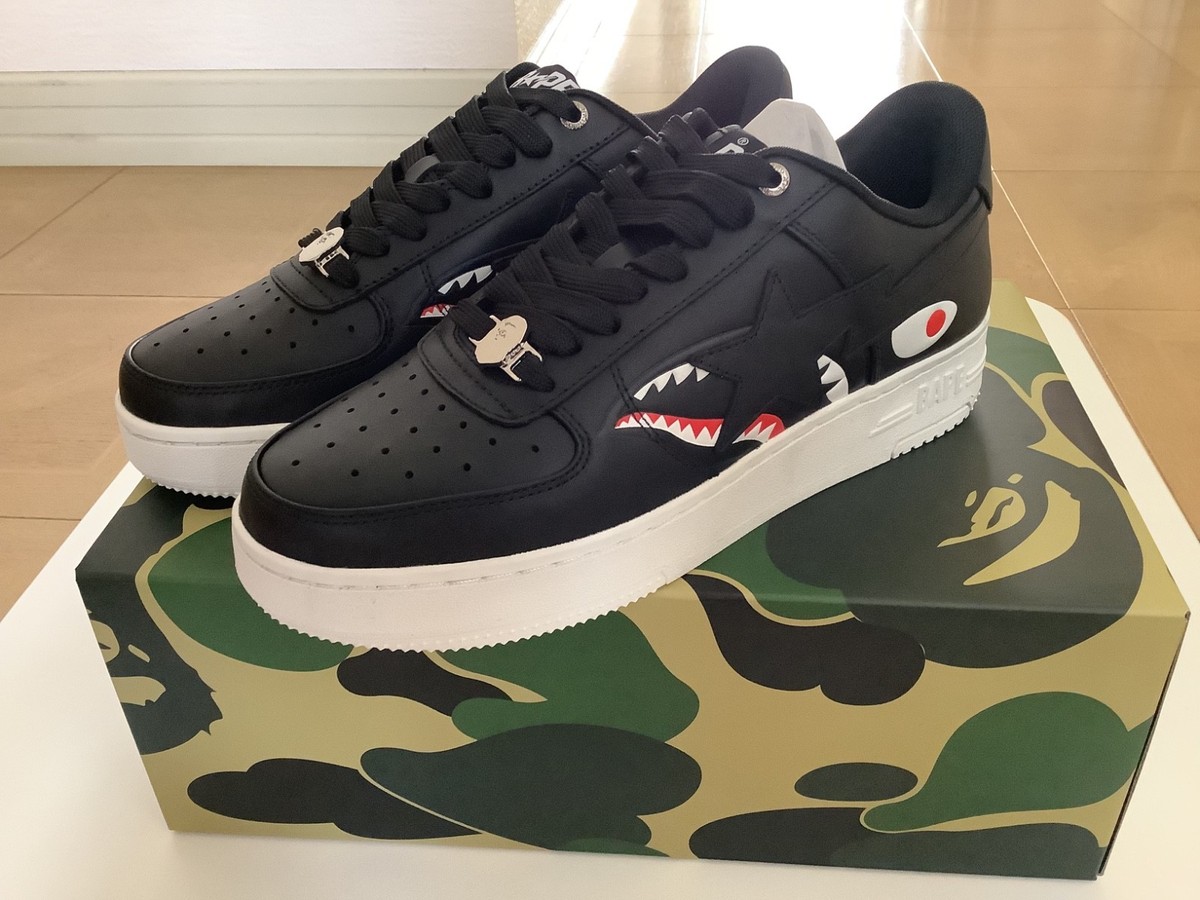 Authentic a bathing ape bape bape sta shark black men US 11 new
