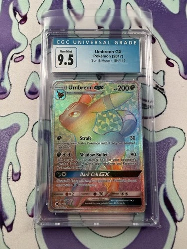Umbreon GX Secret Rainbow Rare 154 Pokemon Sun & Moon Base Set CGC 10 GEM MINT