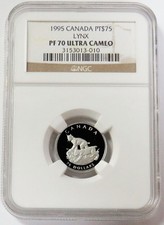 1995 PLATINUM CANADA $75 LYNX 1/4oz NGC PF 70 ULTRA CAMEO 5610.00 per troy oz