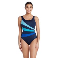 Zoggs Sandon Scoopback Swimming Costume Women (Navy, 40-inch / 16 UK) Swimwear O