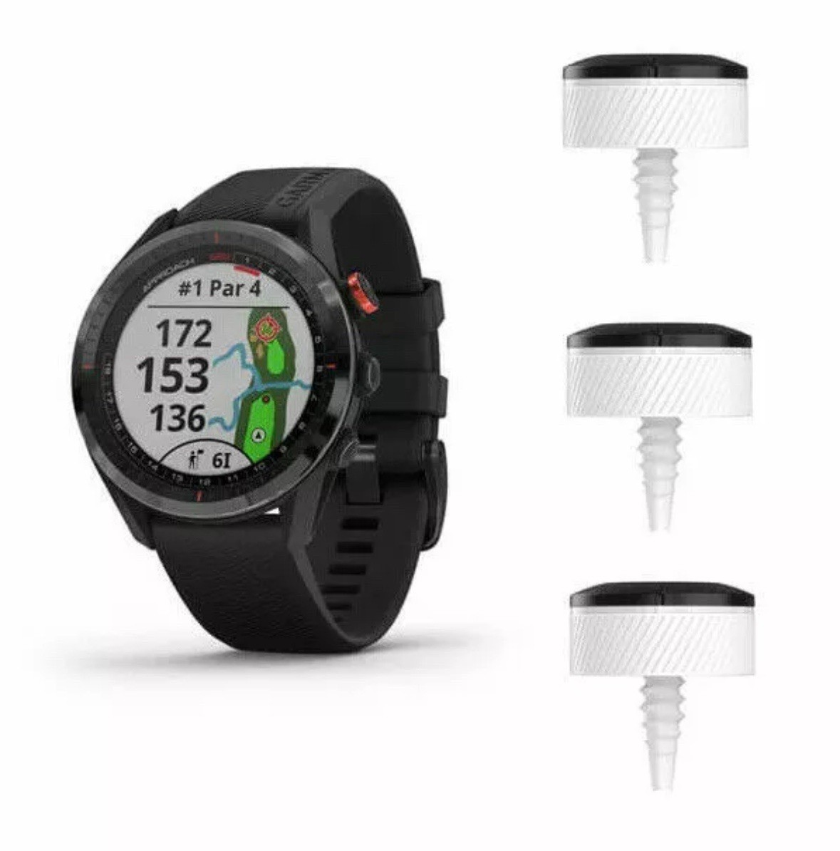 Garmin Approach S62 GPS Golf Watch with Black Silicone Band 010-02200-00-image