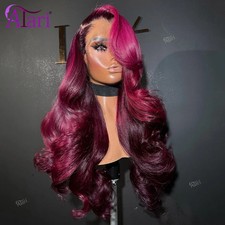 Black Cherry 5x5 Closure Body Wave Human Hair Wigs Transparent Remy Pre Plucked