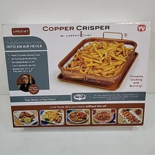 12” COPPER CHEF PERFECT PIZZA & CRISPER PAN NON-STICK Oven Air Fryer