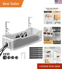 Under Desk Cable Management Tray White, Wire Organizers No Drill, Cable Tray ...