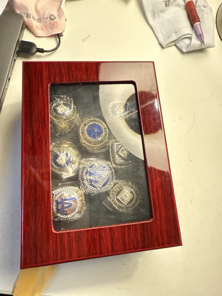 Conjunto de anel réplica Dodgers FanMade com vitrine - colecionável comemorativo 8 peças - Imagem 2 de 4