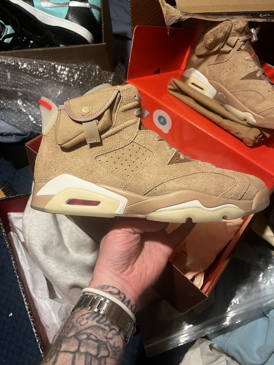 Nike Air Jordan 6 Retro Travis Scott British Khaki Brown Size 10.5