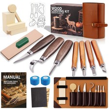 Wood Carving Kit Whittling Kit: Deluxe Tools Brown Lite Version