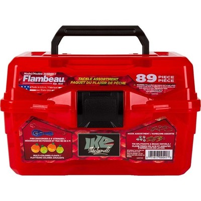 big mouth tackle box kit Outdoors, Ike Bigmouth Tackle Box Kids Tackle Box 89 Piece Kit, Red,  Plastic,
