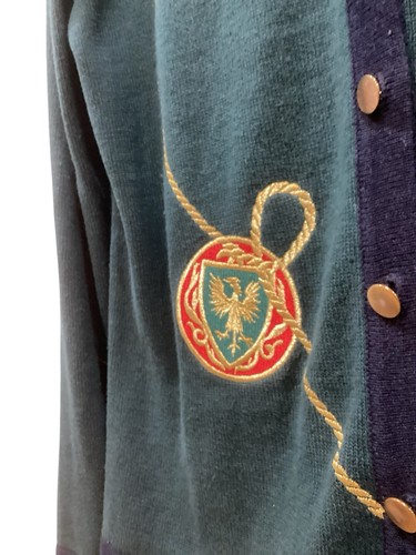 VTG Leslie Fay Size 10 Skirt /Cardigan Set Equestrian Embroidered Coats Of Arms - Picture 5 of 10