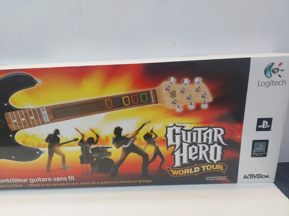 BRAND NEW Logitech Guitar Hero WOODEN Wireless Controller for PS3 PS2 VERY RARE - Image 3 of 4