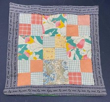 Vintage Patchwork Doll Quilt - 9x9 inches
