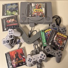 Sony PlayStation 1 Console Bundle 4 Controllers Mint Crash Racing Tested PS1