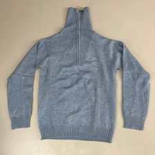 SAMSHIELD Suzanne Equestrian Quarter Zip Sweater Women's Sz S Washed Blue