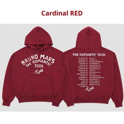 Bruno Mars Merch The Romantic Tour 2026 Dates Hoodie or T-Shirt