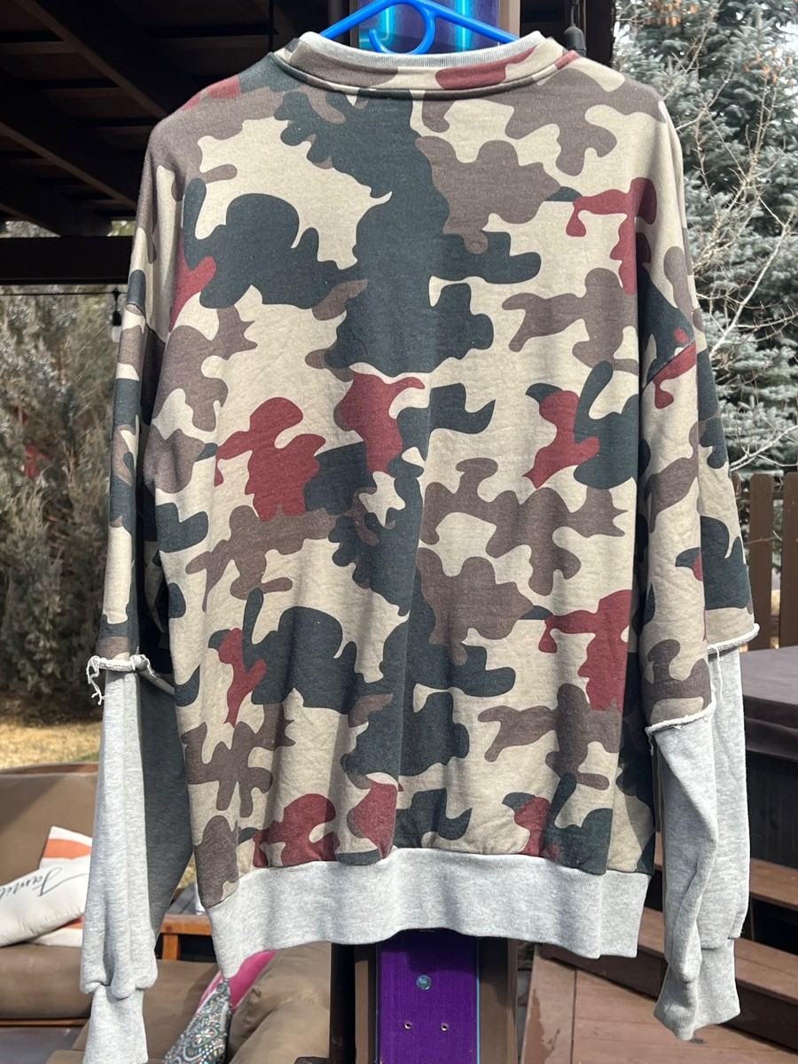 Gosha Rubchinskiy ダブルスリーブ スウェット レイヤード S Gosha Rubchinskiy Double Sleeve Camo Flag Sweatshirt Mens XL | eBay