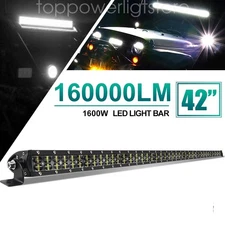 42" inch 4800W Led Light Bar Dual Row Spot Flood Combo Beam 4WD Truck SUV ATV 40