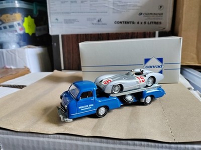 Boxed Model Conrad 1034 Mercedes Racing Car Transporter 1955 & Car #250