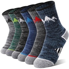 ANTSANG Kids Merino Wool Hiking Socks Boys Girls Toddlers 8-12 Years, Grey