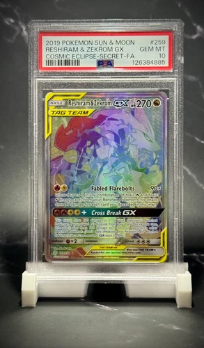 PSA 10 Gem Reshiram & Zekrom GX Cosmic Eclipse 259 | 236