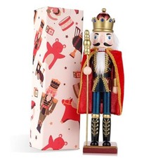 Christmas Decorations Nutcracker,15 inch Wooden Traditional 38cm Red Cape