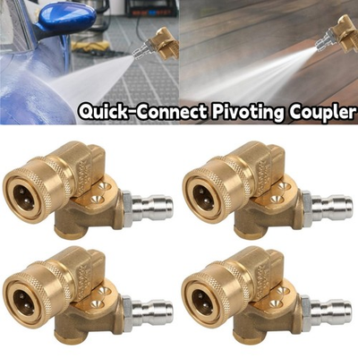 #ad 1 2 4pcs Pressure Washer Spray Nozzle Tips amp; Quick Connect Pivot Adapter Coupler $32.98