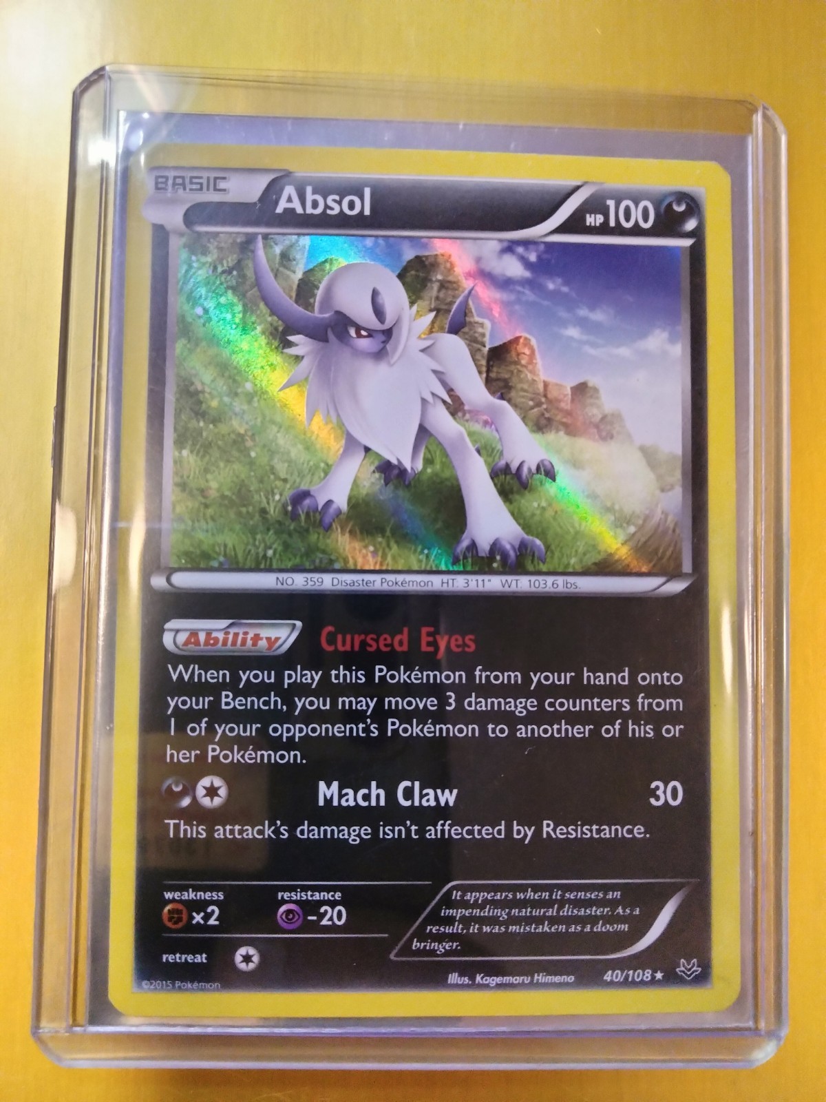Absol 40/108⭐Holo-Rare XY Roaring Skies Pokémon Card LP