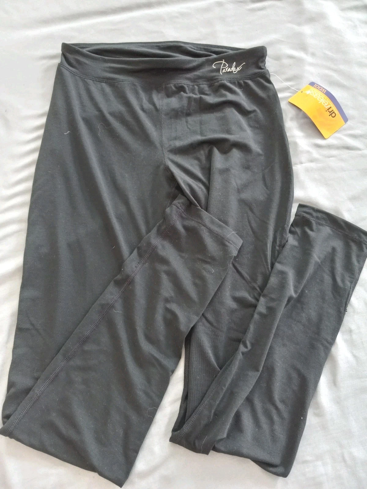 NWT! MERINO BLEND By PARADOX Womens Black Merino Wool Blend Leggings Baselayer S