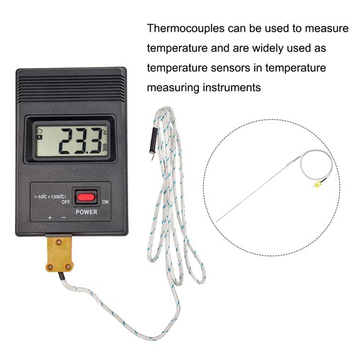 K Type Thermocouple with Plug,Temperature Sensor -50 to 1100°C 3 x450mm 3.3ft - Picture 5 of 7