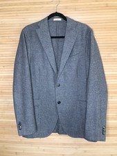 Boglioli Milano Men's Grey Blazer Size 40 Two-Button Casual Knit Jacket