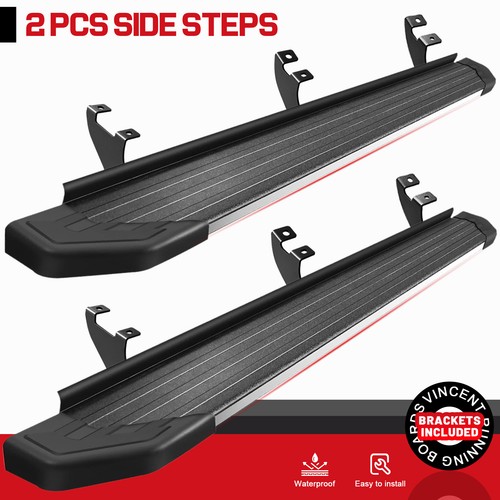 5.5" Running Board Fit 2023-2026 Honda Pilot SUV BLK Aluminum+SS Edge Side Step