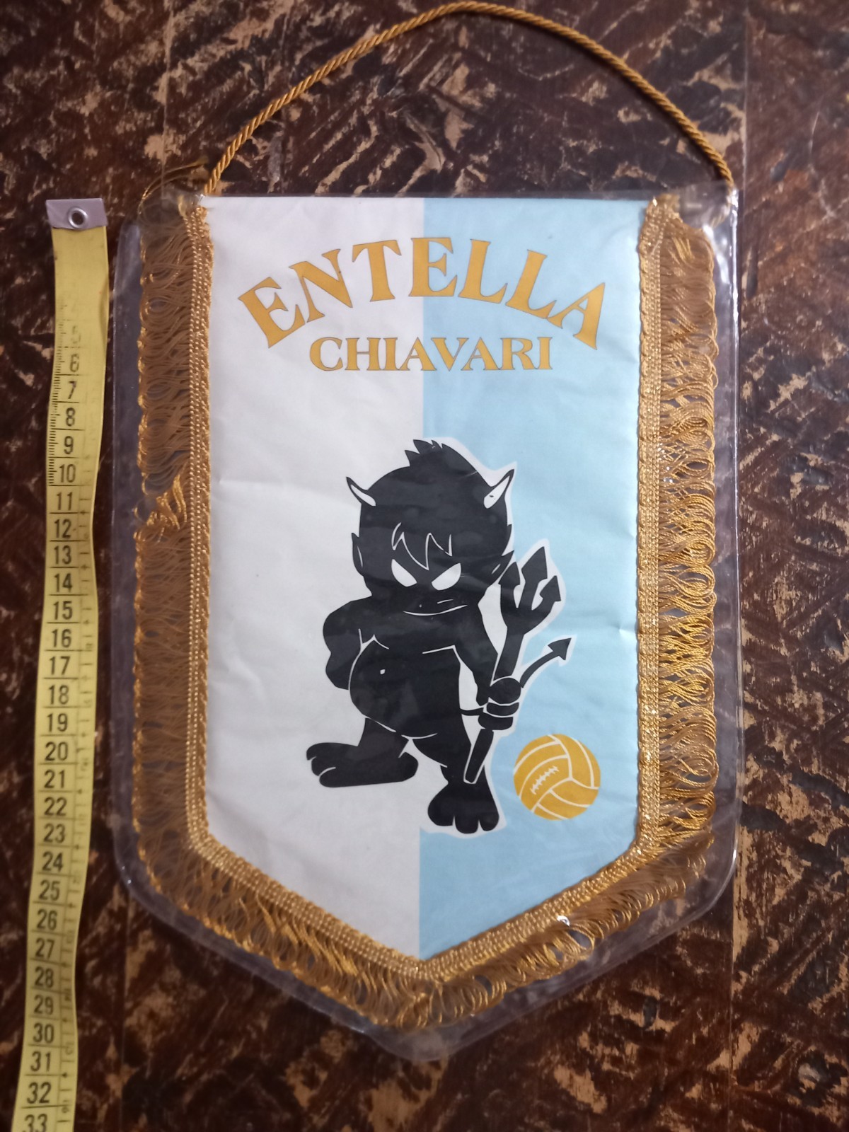 ENTELLA CHIAVARI GAGLIARDETTO VINTAGE PENNANT VECCHIO NO MAGLIA CALCIO