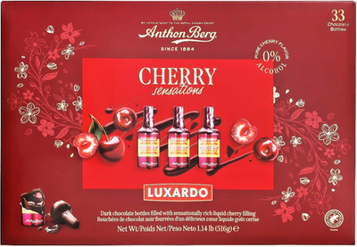 ANTHON BERG CHERRY SENSATIONS LUXARDO - 33 DARK CHOCOLATE BOTTLES